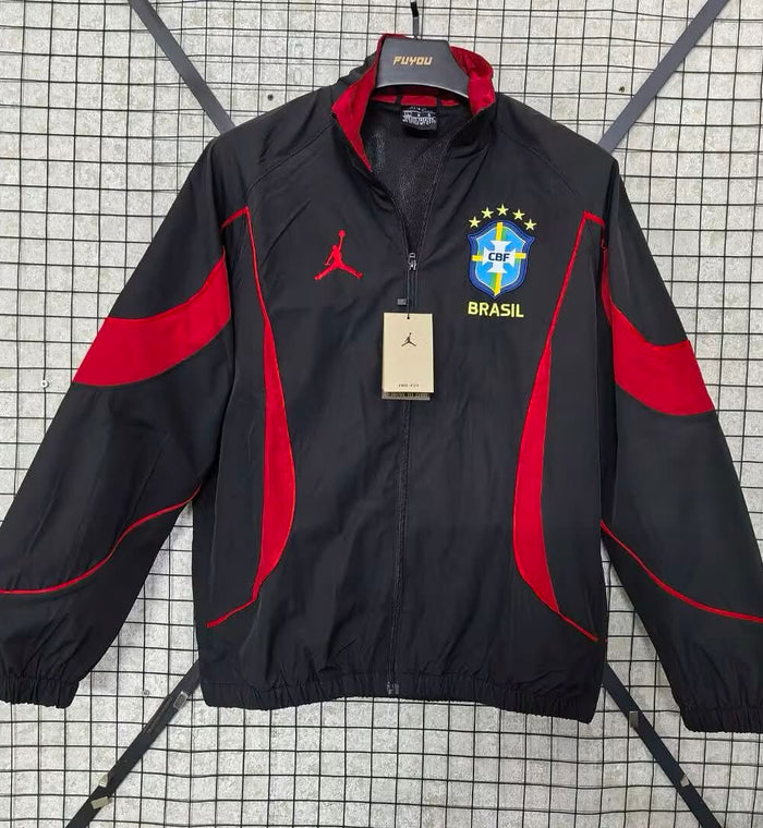 Veste Anthem Brésil 2025/26 Jumpman Noir Rouge — Face
