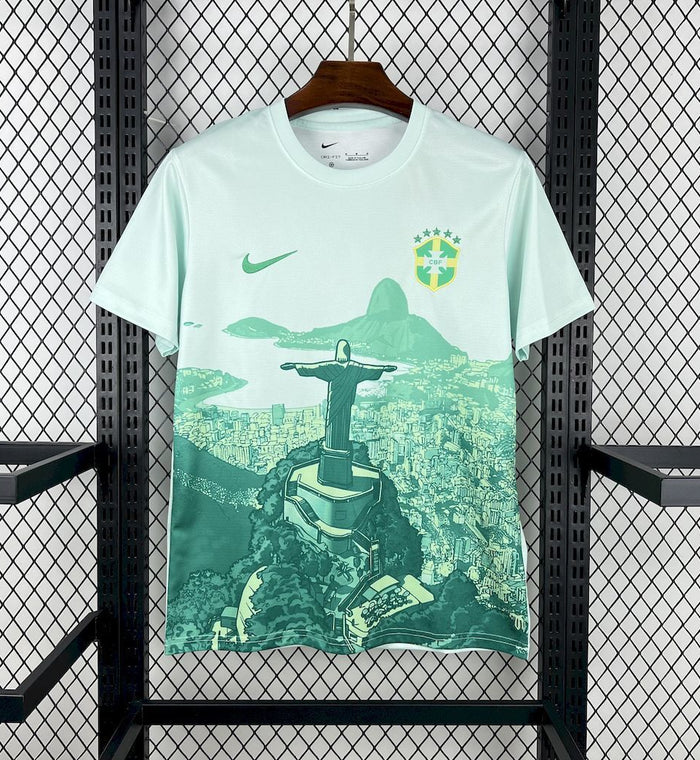 Maillot Brésil Concept Vert 2025/26 — Edition Forêt Amazonienne — Vue arrière