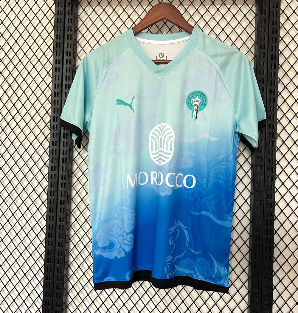 Maillot Maroc Concept Bleu 2025 — Atlas Lions Version Alternative — Vue arrière
