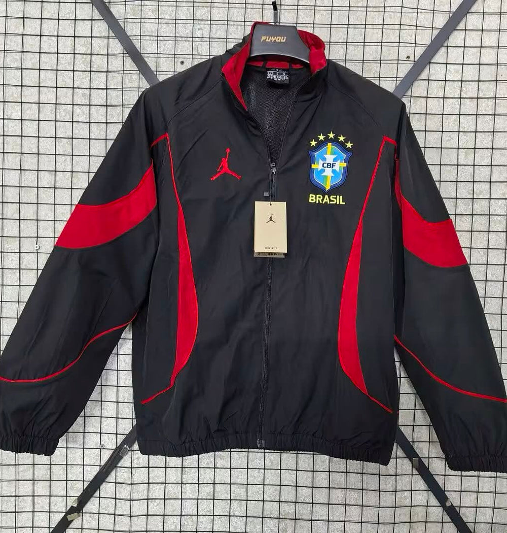 Veste Anthem Brésil 2025/26 Jumpman Noir Rouge — Face